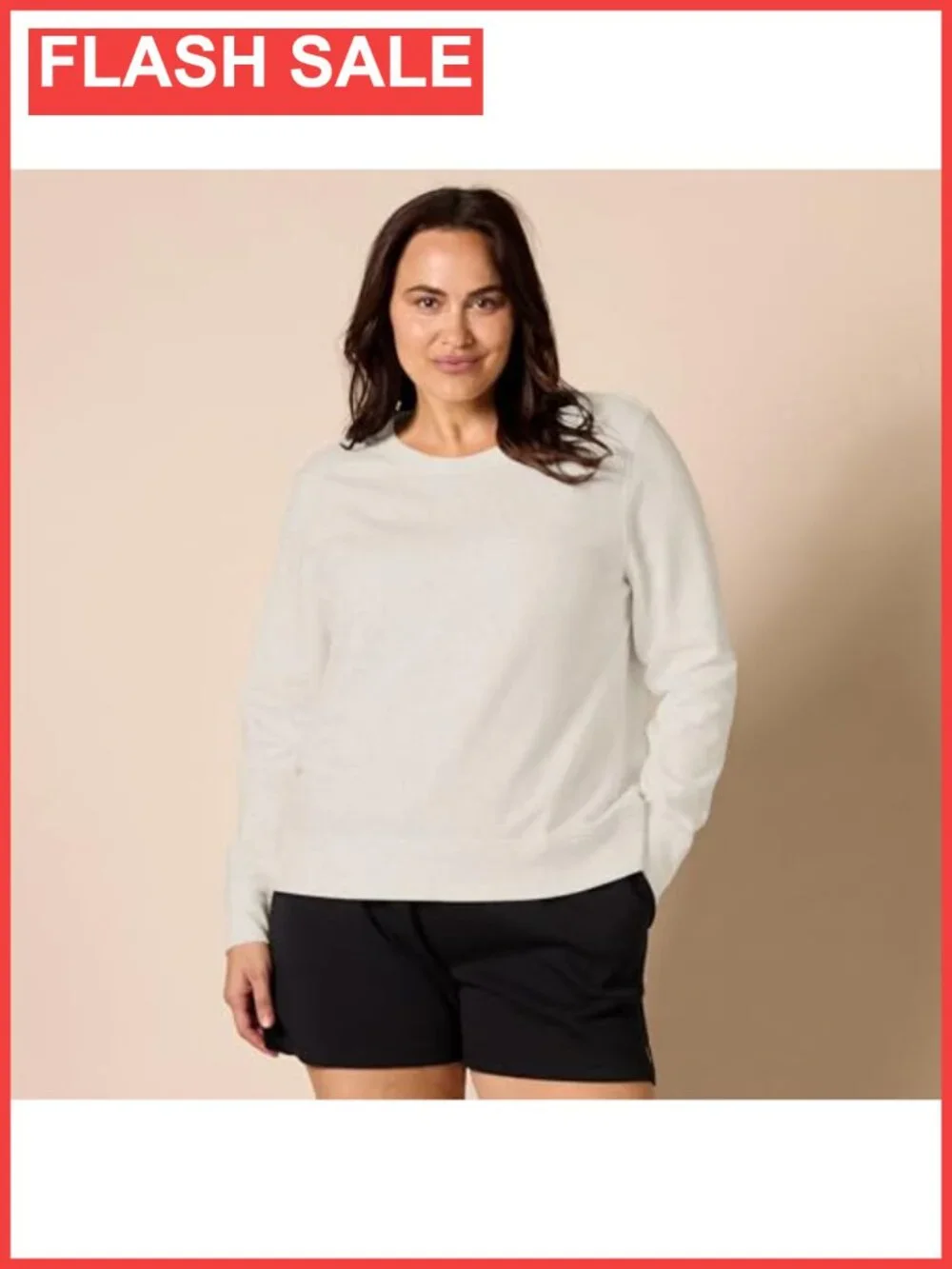 Fleece Crewneck Long Sleeve Pullover Sweatshirt Regular Fit Plus Size